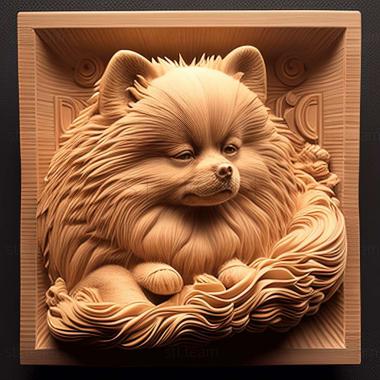 3D model Japanese Pomeranian dog (STL)